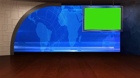 News Tv Studio Set 29 - Virtual Green Screen Stock Footage SBV ...