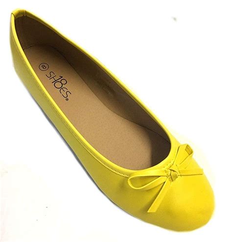 Shoes 18 Womens Ballerina Ballet Flats Shoe 8500 Canary Yellow 9 ...