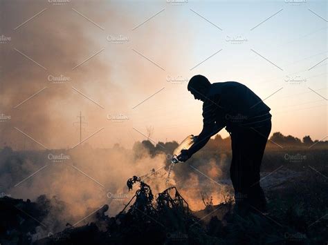 Fire in the field featuring extinguishing, fire, and field | Fields ...