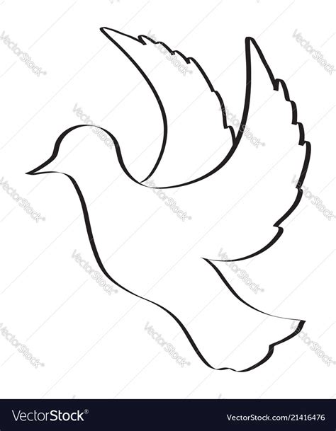 Sketch of pigeon bird flying hand drawn Royalty Free Vector