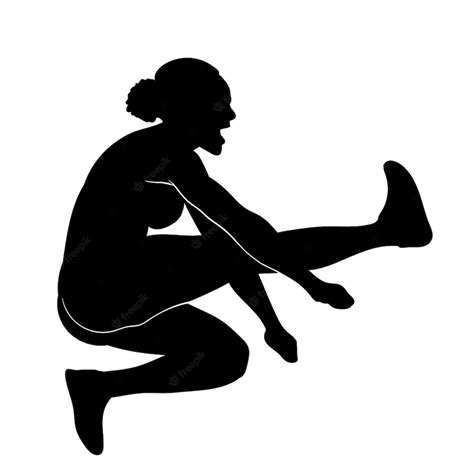 Premium Vector | Long jump silhouette illustration