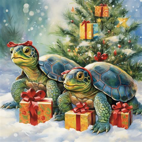 Christmas Turtle Holiday Art Free Stock Photo - Public Domain Pictures