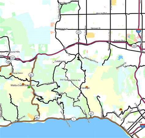 Santa Monica Mountains NRA - California Trail Map