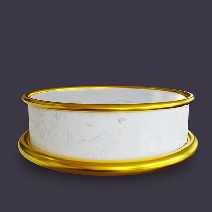 3d Luxury White Marble And Gold Ring Podium Stock Photo - Download ...