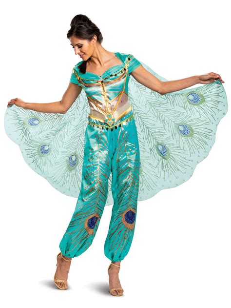 Jasmine Deluxe Adult Aladdin Costume (Teal) — Costume Super Center