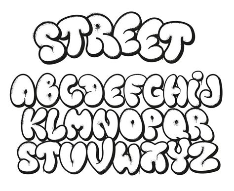 Bubble Graffiti Font Inflated Letters Street Art Alphabet Symbols | The ...