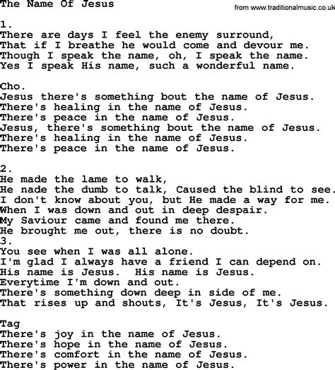 The Name Of Jesus - Apostolic and Pentecostal Hymns and Songs lyrics ...