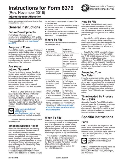 2016 Form IRS 8379 Instructions Fill Online, Printable, Fillable, Blank - pdfFiller