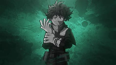 Deku Green Background My Hero Academia, HD wallpaper | Peakpx