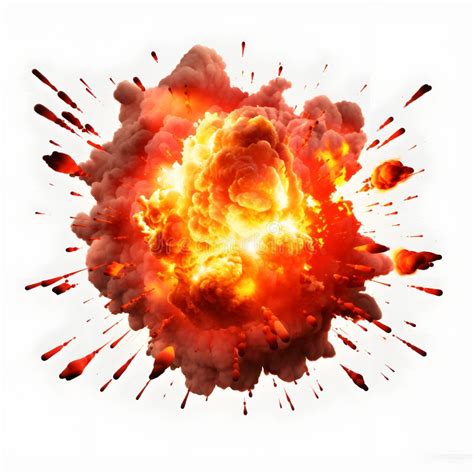 Realistic Fiery Explosion of Dynamite with Sparks on a White Background Stock Illustration ...