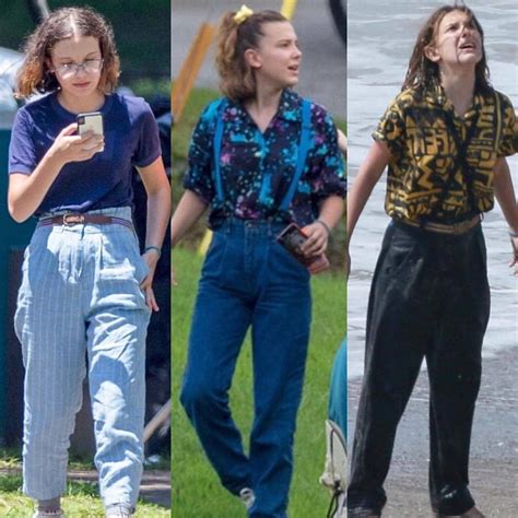 Stranger Things - Eleven, Millie Bobby Brown | Moda anos 80, Roupa dos anos 80, Roupas anos 80