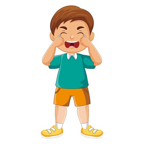 Vector cartoon little boy whining crying 17038759 Vector Art at Vecteezy