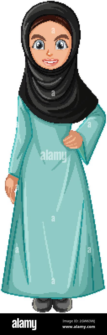 Cute muslim girl character Stock Vector Image & Art - Alamy