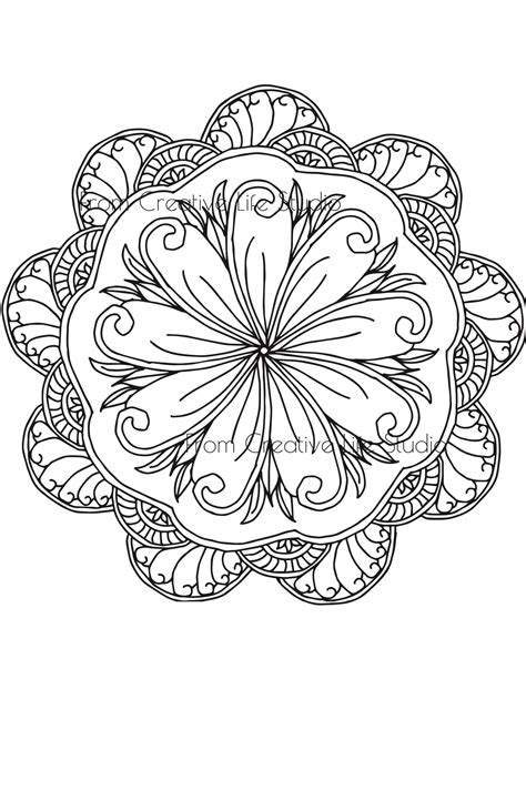 Mandala Shell Adult Coloring Page | Creative Life Studio