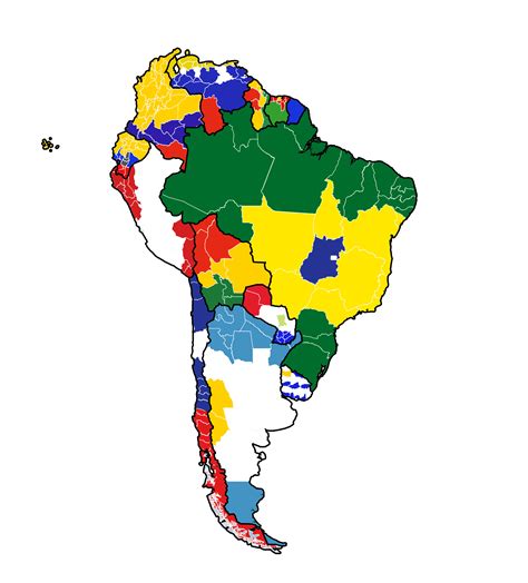 Subdivisions Flag Map of South America : r/vexillology