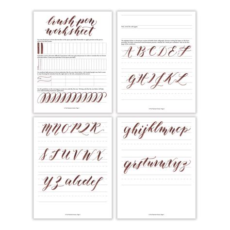 Free Basic Brush Pen Calligraphy Worksheet – The Postman's Knock | Calligraphy worksheet ...