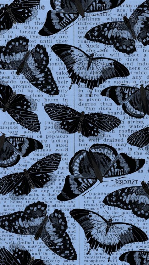 Blue butterfly patterned phone wallpaper, | Premium Photo Illustration ...