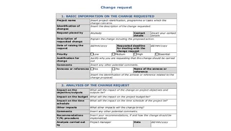 FREE 8+ Sample Change Request Forms in PDF | MS Word