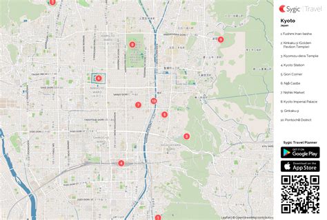 Kyoto Printable Tourist Map | Sygic Travel