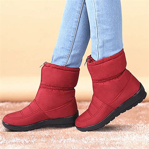 Women Winter Boots Female Down Ankle Boots Waterproof Warm Snow Boots Girls Ladies Shoes Woman ...