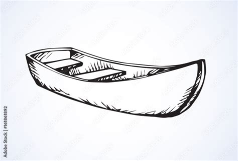 Wooden boat. Vector drawing Stock Vector | Adobe Stock