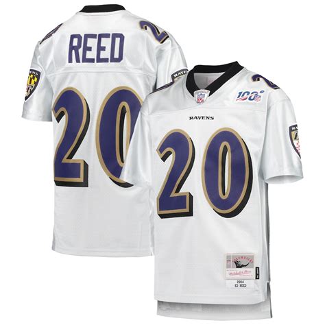 Youth Mitchell & Ness Ed Reed Platinum Baltimore Ravens NFL 100 Retired ...