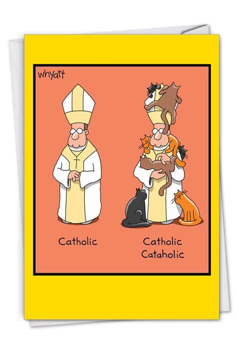 Catholic Cataholic: Humorous Birthday Paper Card