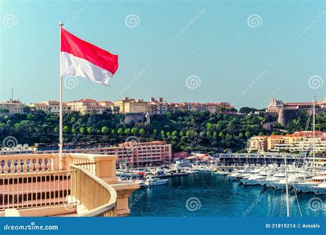 National Flag of of the Principality of Monaco Stock Photo - Image of mediterranean, national ...