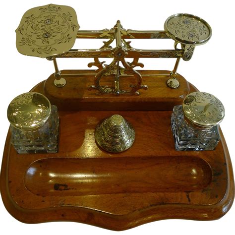 Fabulous Antique English Inkwell / Inkstand With Postage Scales c.1860 | Antiques, Antique ...