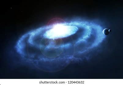 Blue Galaxy Ring Nebula Space Quasar Stock Illustration 120443632 ...