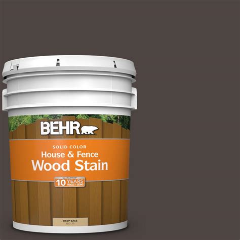 BEHR 5 gal. #SC-104 Cordovan Brown Solid House and Fence Exterior Wood ...