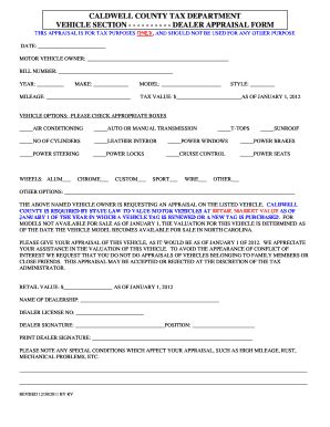 Vehicle Appraisal Form - Fill and Sign Printable Template Online