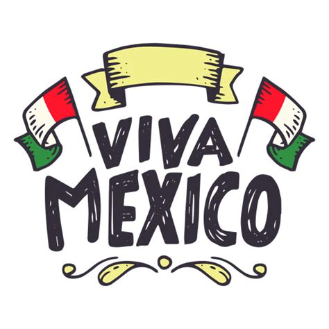 the word viva mexico written in black and red ink with two flags on each side