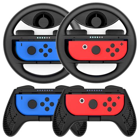 Buy COODIO Switch Joy-Con Wheel and Grip, Switch Racing Wheel, Joy-Con Hand Grip Case For Mario ...