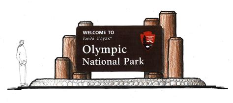 New Entrance Sign In Progress for Olympic National Park at the Visitor Center in Port Angeles ...