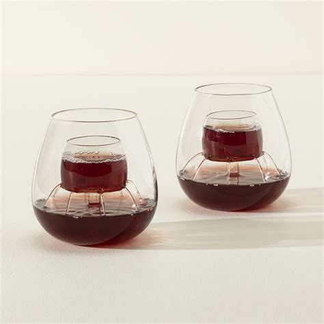 Stemless Fountain Aerating Wine Glass Set | wine tumblers | UncommonGoods