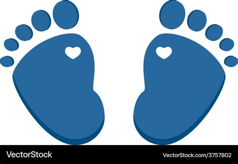 Blue baby footprint Royalty Free Vector Image - VectorStock