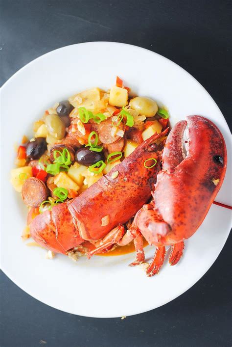 Portuguese lobster stew | white plate blank slate