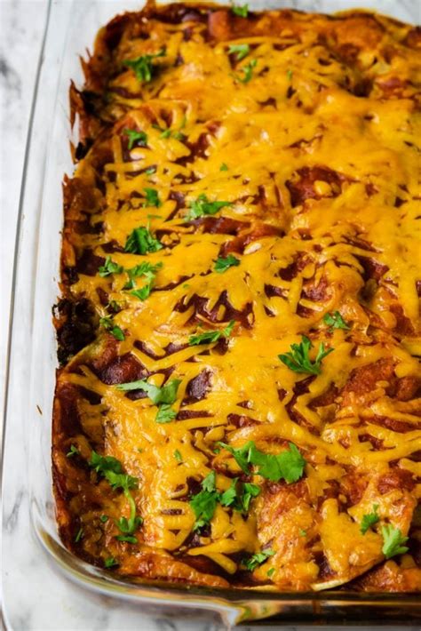 Easy Ground Beef Enchilada Casserole + Video