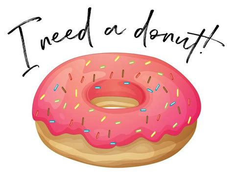 Phrase I love donut with strawberry donut 525789 Vector Art at Vecteezy