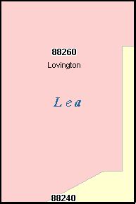 LEA County, New Mexico Digital ZIP Code Map