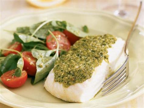 Halibut with Watercress Pesto Recipe - Sunset Magazine