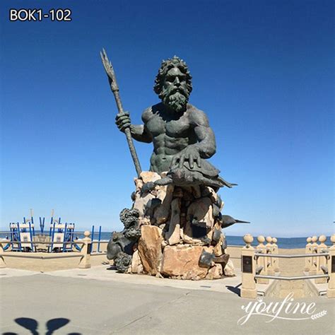 Life-Size Bronze Poseidon Statue in the Sea Ocean Decor BOK1-102 - YouFine Sculpture