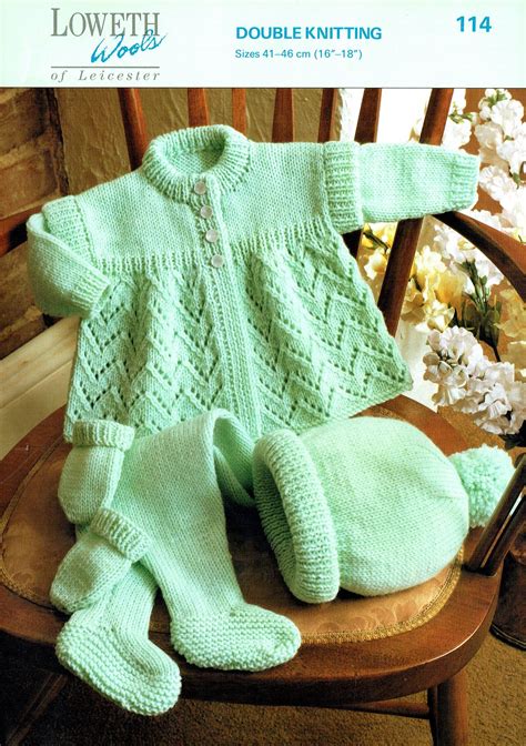 PDF Baby Knitting Pattern Layette Pram Set Matinee Coat | Etsy Double ...