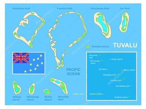 Tuvalu map and Flag — Stock Vector © 9and3quarters #13920830