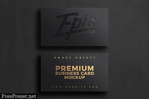 20 Gold Foil Business Card Mockup 7096458