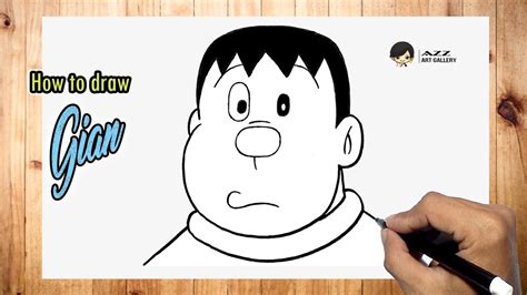 How to draw Gian from Doraemon - YouTube