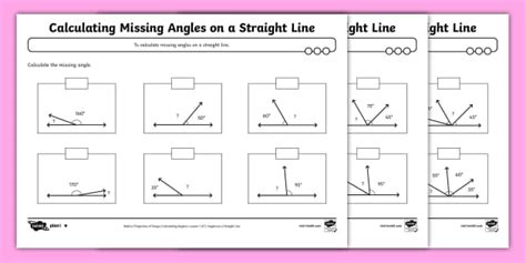 👉 Calculate Missing Angles on a Straight Line Differentiated Maths Activity