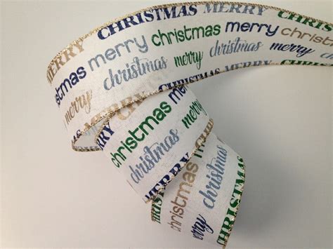 Christmas Ribbon Merry Christmas Script 2 1/2 Wide - Etsy