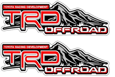 Pair Trd Offroad Vinyl Stickers Decals For Toyota Rear Panel Tundra Tacoma